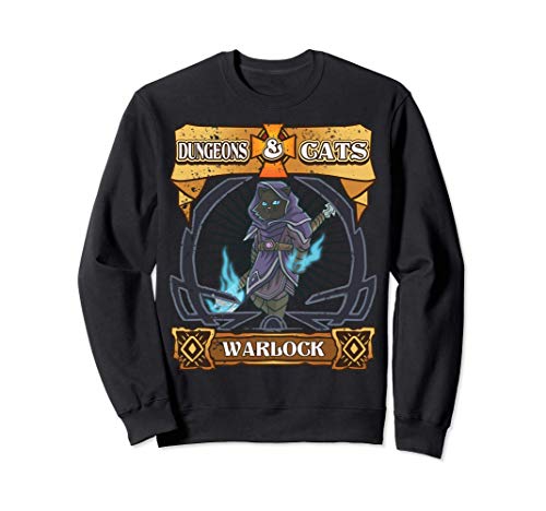 Dungeons and Cats Warlock Kitten Cat D20 Dice RPG Game Gamer Sudadera