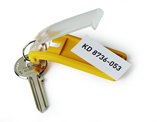 Durable 4.00555E+12 Pack de 6 llaveros, color amarillo, 1 unidad, KEY CLIP