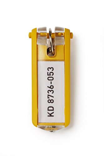 Durable 4.00555E+12 Pack de 6 llaveros, color amarillo, 1 unidad, KEY CLIP