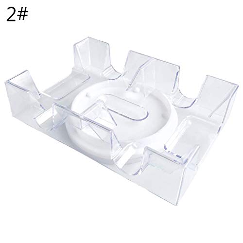 E-HONER 2/6 Baraja Bandeja de Naipes giratoria Transparente Caja de Cartas de póker Casino Party Game