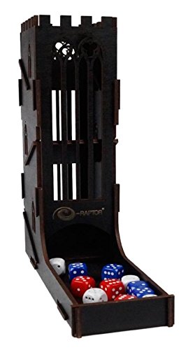 E-Raptor era31793 Dados Torre Castillo Juego de Mesa, Negro/Azul