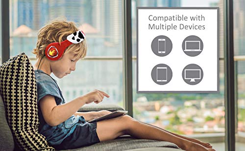 EKids Paw Patrol Marshall - Auriculares para niños con función de limitación de Volumen integrada para Escuchar de Forma Segura, Color Rojo