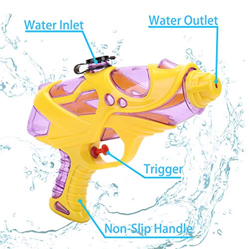 EKKONG Pistola de Agua, 2 Pack Pistola de Agua para Niños Adultos, Pistola de Agua Pequeña,Super Pistola Power para Al Aire Libre, Piscina, Fiesta, Playa,Juguete de Lucha de Agua (2pcs)