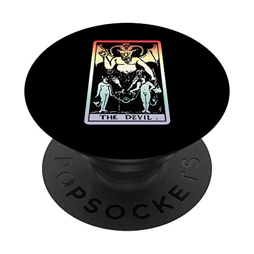 El Diablo Carta Tarot Bruja Adivino Brujería Psíquico Pastel PopSockets PopGrip: Agarre intercambiable para Teléfonos y Tabletas