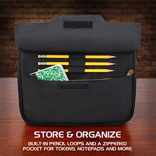 ENHANCE MTG Estuche de Viaje de Caja de Tarjeta - Bolsa para Estuche Portátil con Soporte para Mazo Compatible con Tarjetas MTG, Keyforge, Juegos de Cartas - Lapiceros, Bolsillo para Dados, Fichas