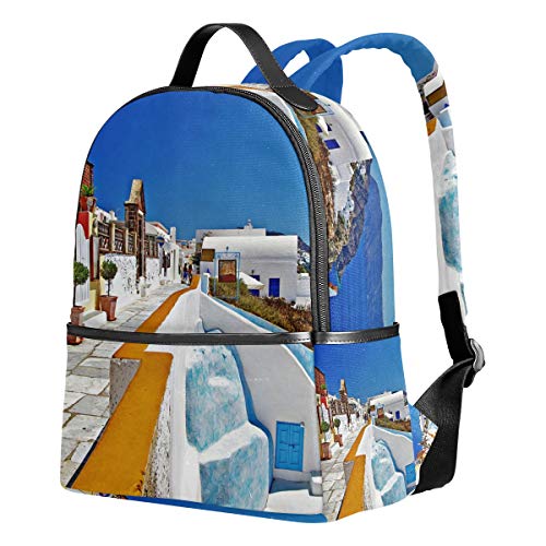 Eslifey Grecia Santorini Caldera Paisaje Bolsa Escolar Mochilas Diarias, Mochilas Diarias para Estudiantes