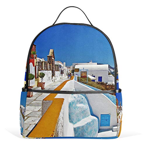 Eslifey Grecia Santorini Caldera Paisaje Bolsa Escolar Mochilas Diarias, Mochilas Diarias para Estudiantes