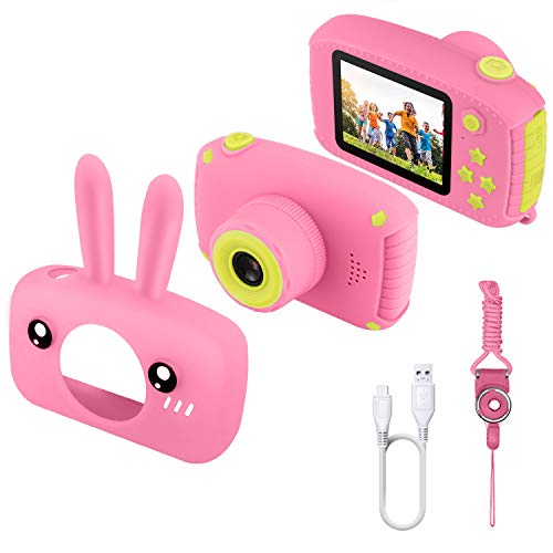 ETPARK Cámara Fotos Infantil, Cámara para Niños de 2.0 Pulgadas Cámara Infantil con 12MP HD 1080P Video Recorder Y Mini cordón SLR de diseño anticaída Niños Niñas Regalos creativos