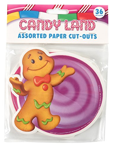 Eureka Candy Land Papel Surtido Cortes, 12 cada uno de 3 diferentes diseños, 36 unidades