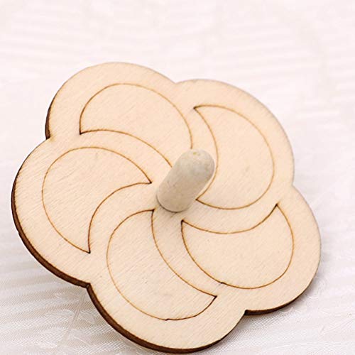 EXCEART 10 Piezas DIY Spinning Top Toys Juguetes de Pintura a Mano de Madera sin Terminar Spin Top Playthings Proyectos de Dibujo de Arte Educativo (Flor de Ciruelo)