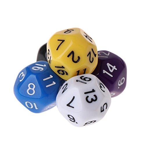 Exing Dados Dice,10 Piezas Dados Poligonales D16De 20 Lados para Juegos De Mesa De Mazmorras Y Dragones