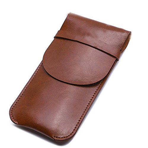 Fablcrew Funda protectora de piel para bolígrafo, multifunción, bolsa de almacenamiento para oficina, suministros escolares, color marrón