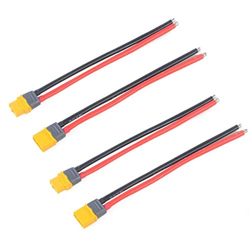 FancyWhoop 2 pares XT60 Conector Macho Hembra Con Funda Conector Con 150mm 12AWG Cable de Silicona para RC Lipo Drone FPV de Batería (XT60 Conector Hembra-Macho)