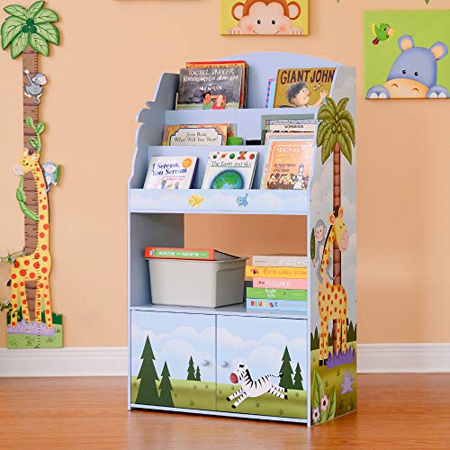 Fantasy Fields Sunny Safari Kids Estantería y Almacenamiento de Madera de 3 Niveles Multi TD-13394SS (Teamson