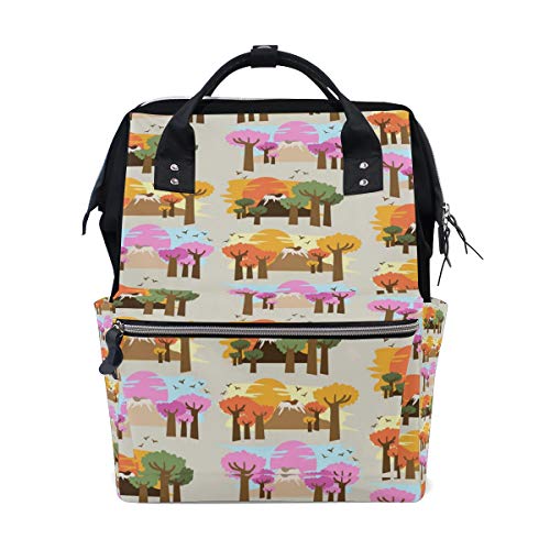 FANTAZIO Mochilas Baobab Trees Africa Pattern School Bag Daypack