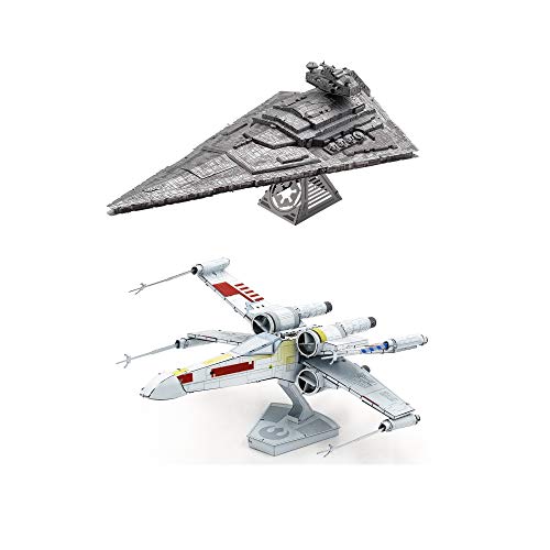 Fascinations Metal Earth ICONX 3D Kit de modelo de metal Star Wars Set de 2 – X-Wing Starfighter – Destroyer Imperial Star