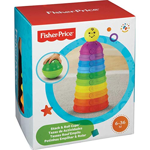 Fisher-Price - Cuencos apilables, juguete bebé +6 meses (Mattel W4472)