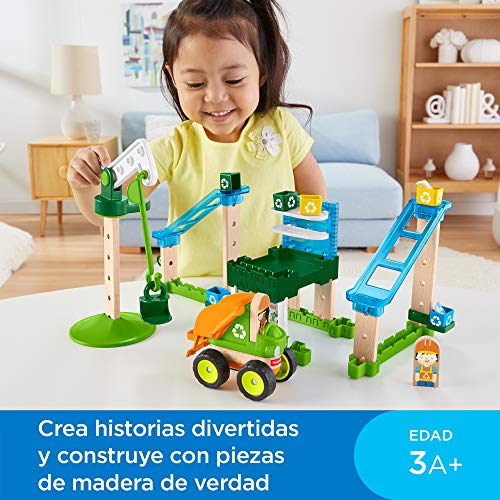 Fisher-Price Wonder Makers Centro de reciclaje, juguetes construcción niños + 3 años (Mattel GFJ12)