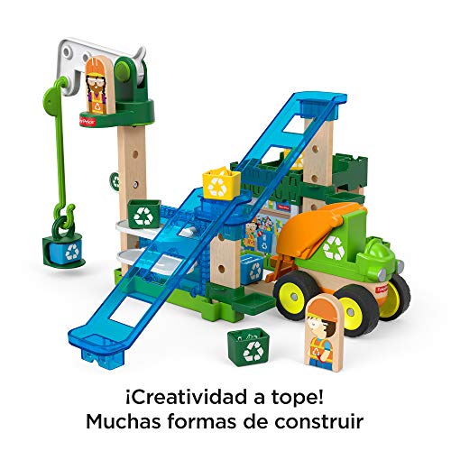 Fisher-Price Wonder Makers Centro de reciclaje, juguetes construcción niños + 3 años (Mattel GFJ12)