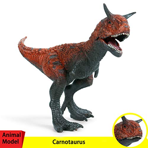 FLORMOON Juego de Dinosaurios - Realista Carnotaurus Dinosaur- Figuras de Dinosaurio de plástico - Decoración de Pasteles de cumpleaños Juguete Escolar para niños pequeños(Talla Grande)