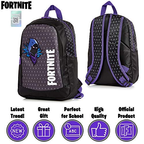 Fortnite Mochilas Escolares Juveniles, Mochila Escolar Estampado Raven Para Niños, Mochila Negra Gran Capacidad Colegio Viaje Deporte, Regalos Para Niños Niñas Adolescentes (Morado Raven)