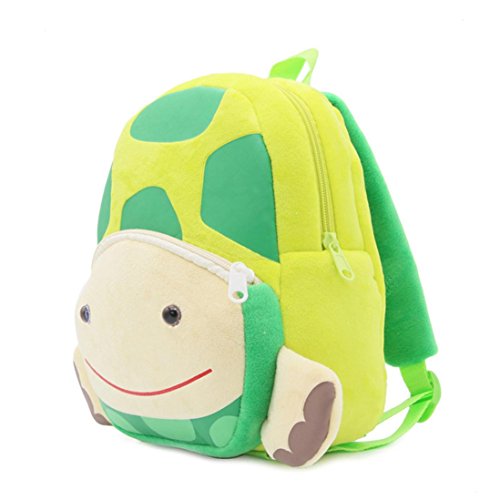 Fossrn Mochilas Infantiles Felpa Bolsas Escolares de Dibujos Animados Animal (Tortuga)