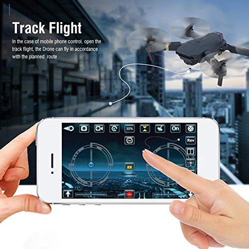 FPV Drone, 2.4G 4CH Mini WiFi Plegable 2.0MP 720P Gran Angular HD Cámara RC Quadcopter Altitude Hold Helicóptero Drone con 3 Velocidades de Vuelo Retorno de Una Tecla para Niños Adultos(3 pilas)