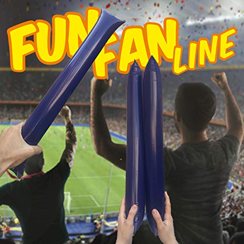 FUN FAN LINE® - Pack 20 Pares de Aplaudidores hinchables ruidosos de plástico. Artículos de Fiesta y animación. Palos cotillón Ideales para fútbol, Fiestas, cumpleaños, comunión. (Blue)