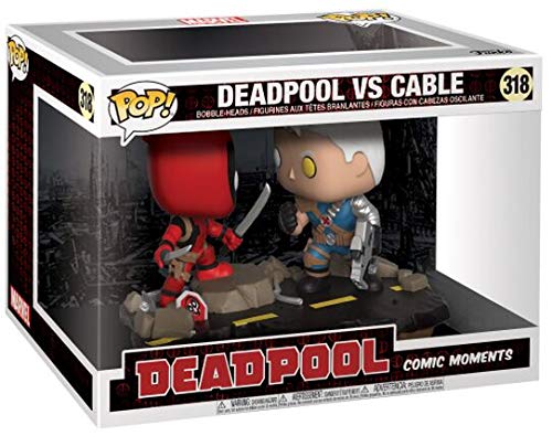 FunKo Pop Marvel: Comic Moments-Deadpool Vs. Cable Collectible Figure, Multicolor