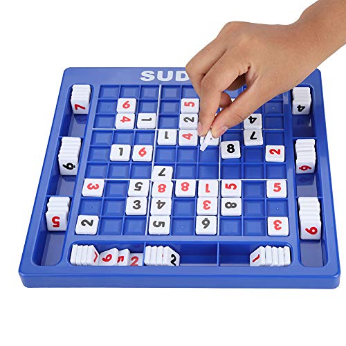 Fydun Tablero de Juego de números Sudoku con Ranuras de Almacenamiento, 81 números, Juego de Mesa de 25,2 * 24 cm para Adultos, niños Mayores de 2 años