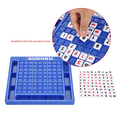 Fydun Tablero de Juego de números Sudoku con Ranuras de Almacenamiento, 81 números, Juego de Mesa de 25,2 * 24 cm para Adultos, niños Mayores de 2 años