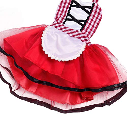 FYMNSI Niña Bebé Disfraz de Caperucita Roja con Capa Cuento de Hadas Little Disfraz de Equitación para Halloween Carnaval Cosplay Navidad Fiesta de Cumpleaños Fotografía Vestirse 3-6 Meses