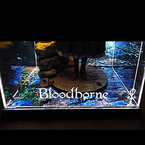 Gecco Bloodborne Cursed Blood muñeca Cementerio vampiro Modelo acrílico marco de la exhibición Caja de luz LED hecho a mano de PVC Figura Modelo GK Display Box Cover Polvo