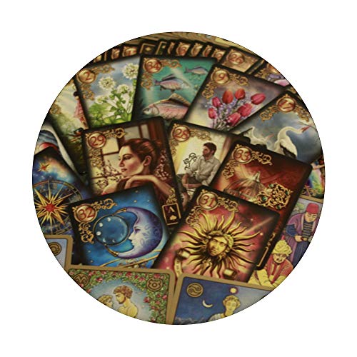 Genial Tarot Cards Fortune Reading Astrology Card Deck Gift PopSockets PopGrip: Agarre intercambiable para Teléfonos y Tabletas