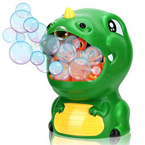 Gifort Maquina Burbujas para niños, soplador de Burbujas automático Cute Dinosauria Maquina Pompas Jabon con solución de jabón para Juguetes Ideales para niños