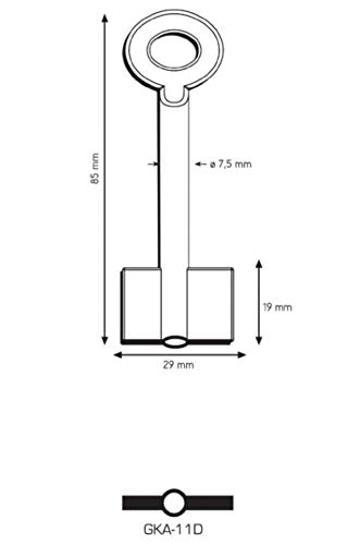 GKA11D - Llave de seguridad en blanco fabricado por GULER – Turquía