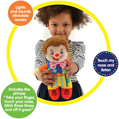 Golden Bear Mr Tumble Touch My Nose Sensory Soft Toy 20 cm with squeaking Toys for Ages 10