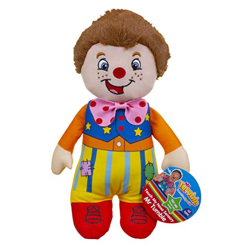 Golden Bear Mr Tumble Touch My Nose Sensory Soft Toy 20 cm with squeaking Toys for Ages 10