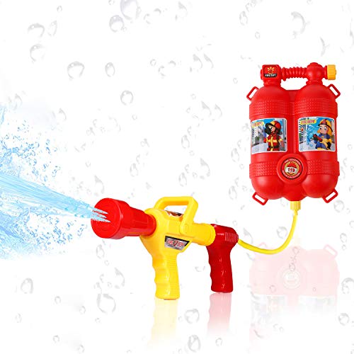 GoolRC Pistola de Agua Bombero Juguetes Mochila Extintor de Juguetes de Pulverización de Agua con Boquilla y Juego de Tanques Niños al Aire Libre Playa de Agua Juguete para niños Regalos