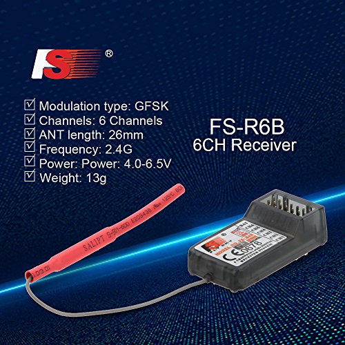 Goolsky Flysky FS-R6B 2.4Ghz 6CH Receptor para transmisor Flysky TH9X FS-CT6B FS-T6