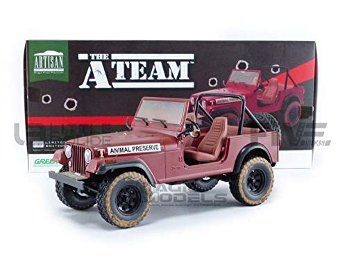 GreenLight Colección Artisan 1:18 - The A-Team (Serie de TV 1983-87) - Je&ep CJ-7 - Animal Preserve 19091