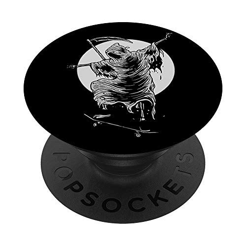 Grim Reaper Guy Skater funny Angel Of Death Mower PopSockets Agarre y Soporte para Teléfonos y Tabletas