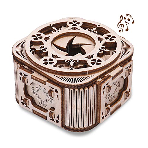 GuDoQi Music Box, Maquetas Madera para Montar, Puzzle 3D Madera para Construir, Construcciones para Adolescentes y Adultos, Caja de Música Regalos para Cumpleaños y Navidad