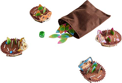 HABA 305587 - Juego de Dados para 2 – 4 Jugadores a Partir de 3 años, Material de Juego Completo con Figuras de Erizo y Hojas para Clavar.