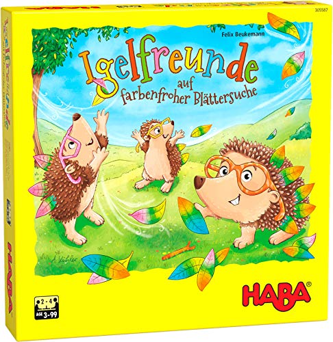 HABA 305587 - Juego de Dados para 2 – 4 Jugadores a Partir de 3 años, Material de Juego Completo con Figuras de Erizo y Hojas para Clavar.