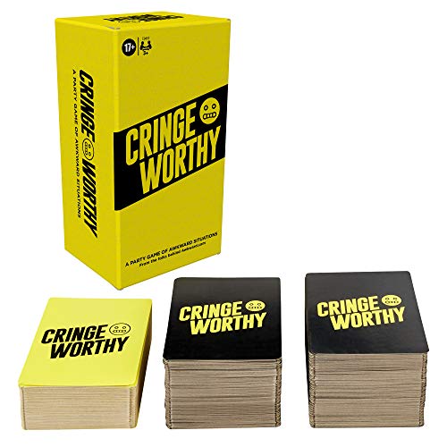 Hasbro Gaming Juego Cringeworthy Game; Juego de Fiesta para Adultos de situaciones incómodas para Edades de 17 años en adelante; Contenido para Adultos; Juego de Cartas para juzgar