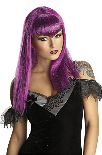 Haunted House - Peluca de vampiresa traviesa, para adultos, color lila (Rubie's Spain S1517)