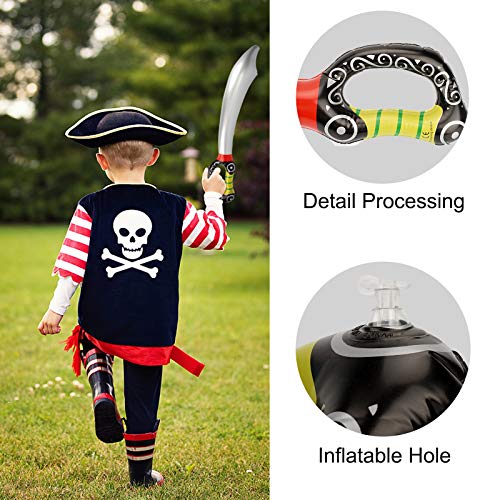 Herefun Espada Pirata Inflable Globos 9 pcs, Globo pirata inflable, Globos Decoración Halloween, Pirata Temática Decoraciones Cumpleaños Kit Niños