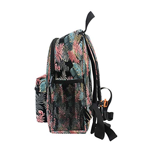 Hojas Oscuras De Coral Rosa Mochila para Preescolar Toddler Kids Estudiante Mochilas para Infantiles 2-7 Años Niñas Niños