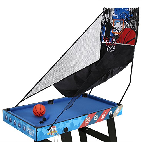 homelikesport Mesa de Juego 5 en 1 para Fútbol Honkey Ping Pong Billar Baloncesto